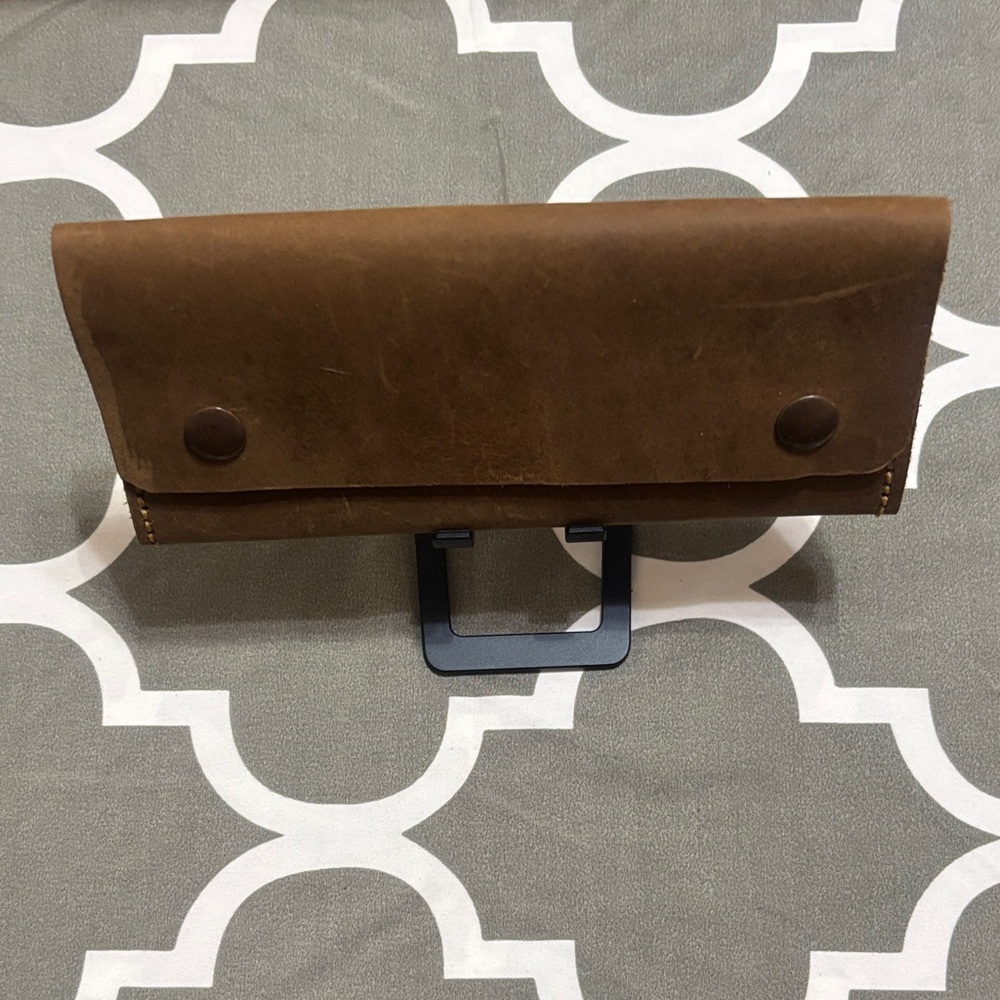 Brown Leather Unisex Clutch/Wallet